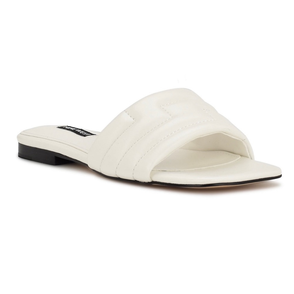 🎉HP🎉 Nine West Women's Menqs Flat Slide Sandals In White